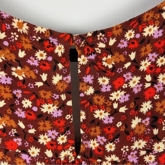 Madewell Rhyme In Spring Ditsy Floral Short Sleeve Blouse Medium Rust - Picture 15 of 15